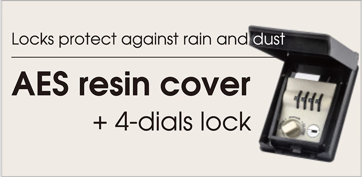 AES resin cover + 4-dials lock | Locks protect against rain and dust