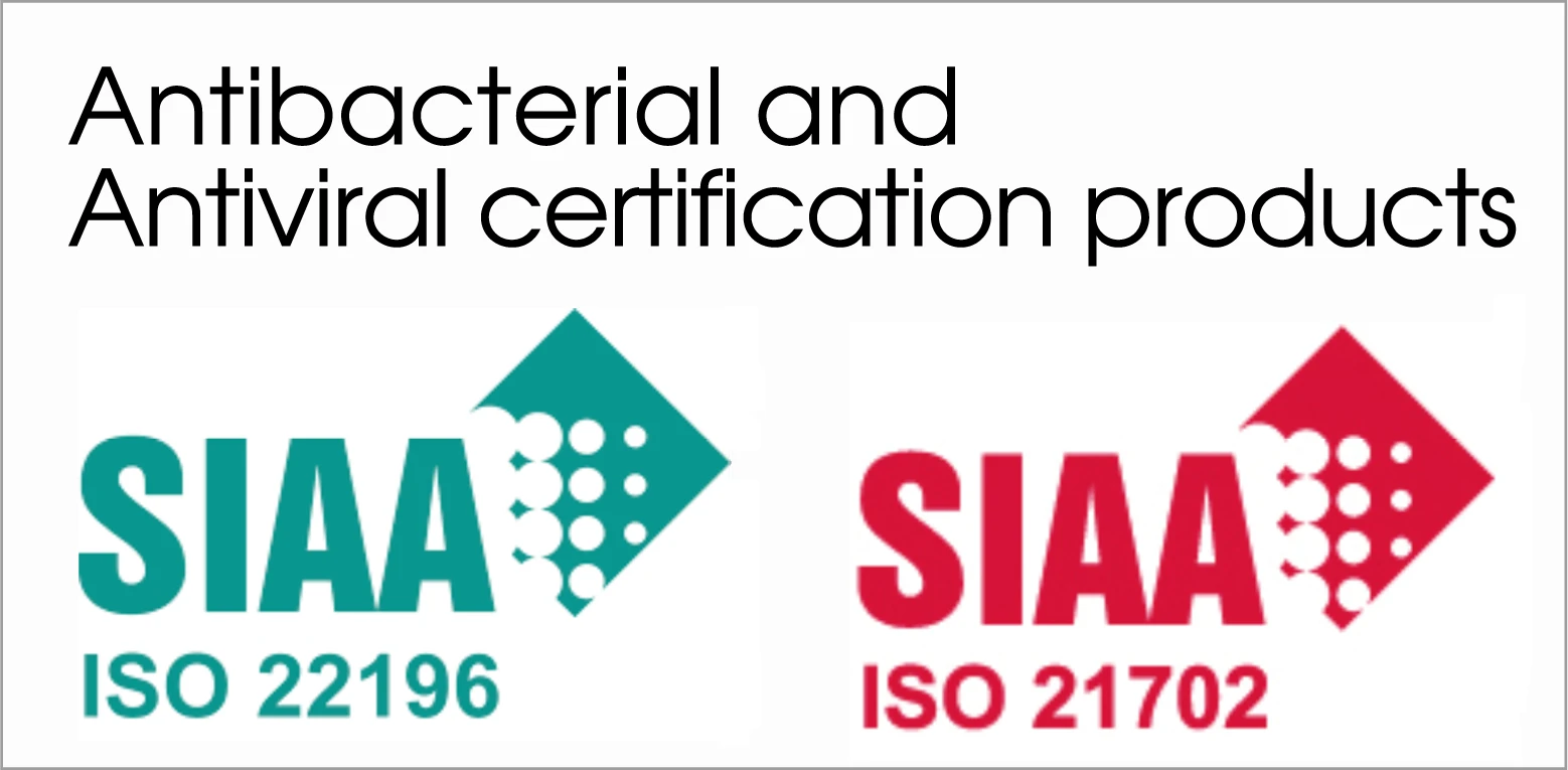  Antibacterial and antiviral certification products　SIAA ISO